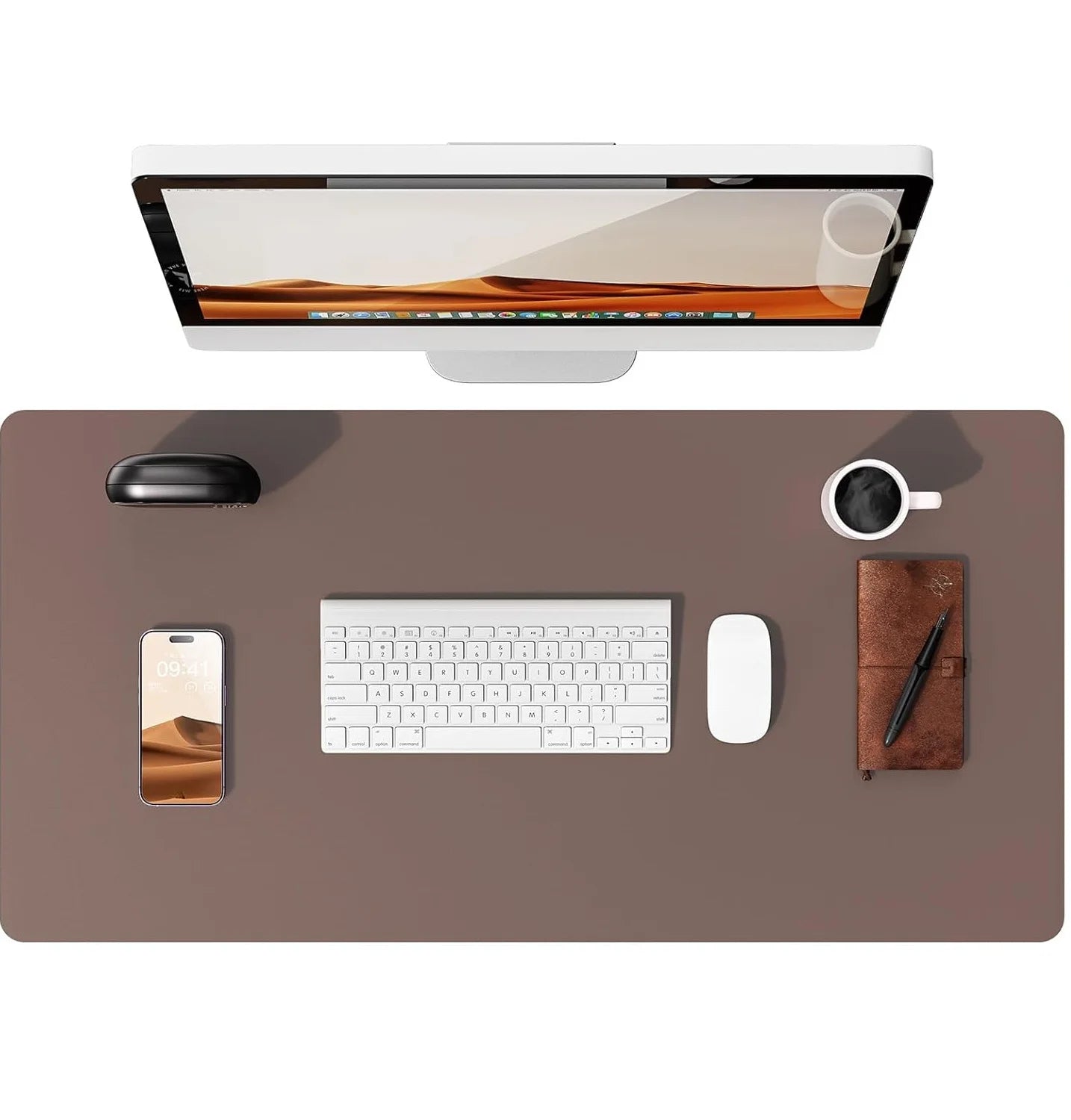 Large PU Leather Desk Pad – Non-Slip Office Mouse Pad & Desk Protector for Laptop, Keyboard, and Workstation