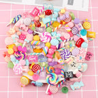 20pcs Candy Sweets Resin Flatback Slime Flat Cabochons Beads Embellishment For DIY Jewelry Findings Accessories Making Supplies
