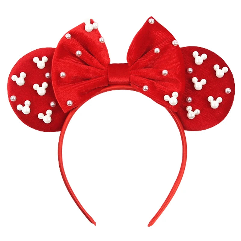 2026 Women 3.3" Velvet Mouse Ear Headband For Girls Soft Butterfly Knot Headband Halloween Party Christmas Hair Accessories