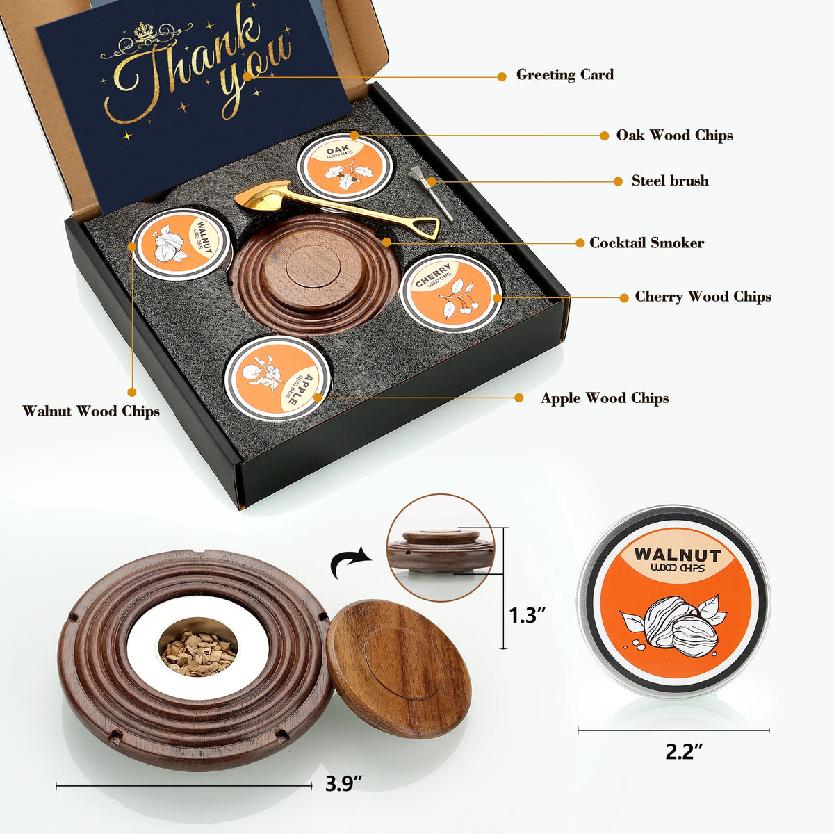 Cocktail Smoker Kit,Smoking Set ,Old Fashioned Whiskey Smoker Drinks Kit,Cocktail Accessories for Whiskey,Drink
