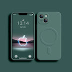 For Magsafe Magnetic Wireless Charge Case For iPhone 14 13 12 11 15 Pro Max Mini XR X S 7 8 Plus Soft Liquid Silicone Back Cover