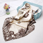 Fashion Kerchief Silk Satin Neck Scarf For Women Print Hijab Scarfs Female 90*90cm Square Shawls and Wraps Scarves For Lady