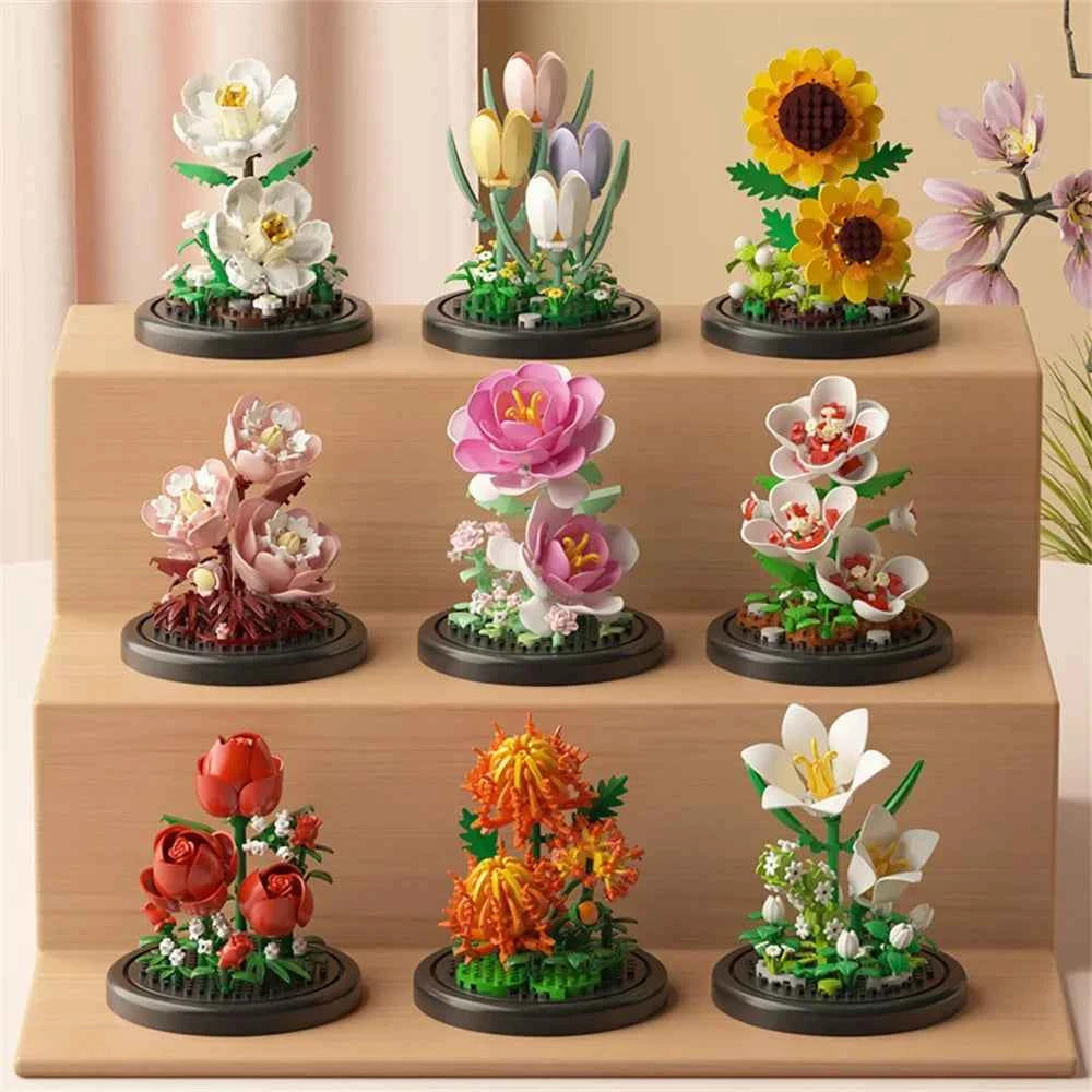Eternal Flower Bouquet Bonsai Micro Building Blocks Set
