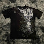 Southpole Y2K Vintage Cotton Graphic Tee Distressed Oversized Unisex T-Shirt with Gothic Print Streetwear Retro Soft Shirt Man