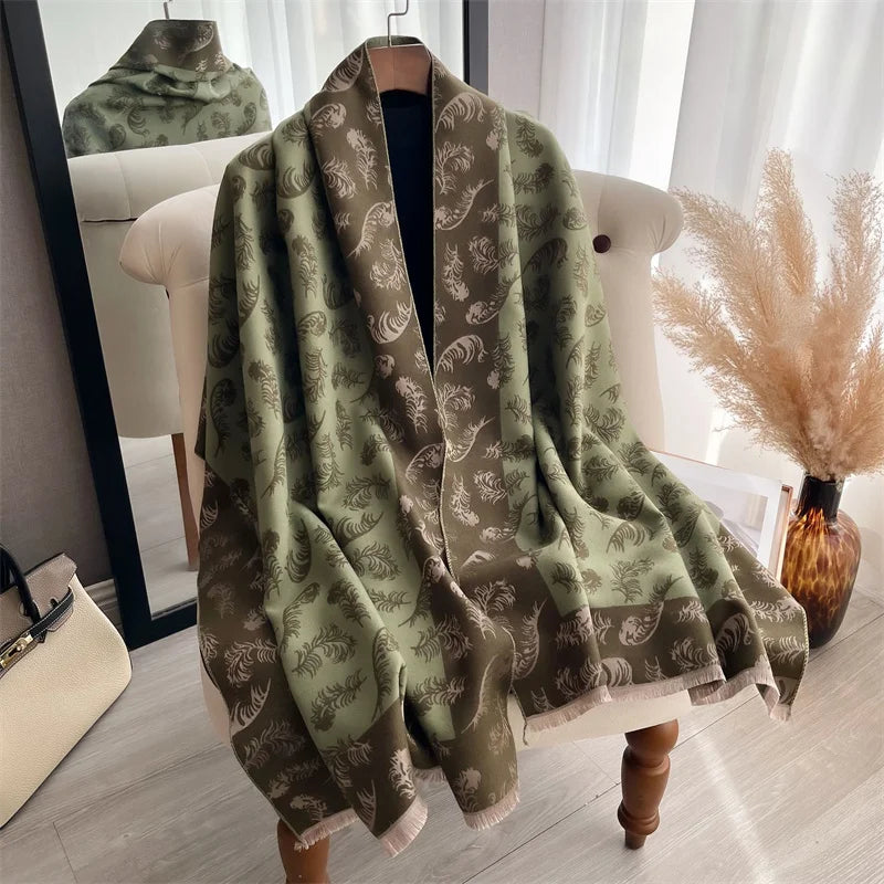 Cashmere Scarf for Women Thick Warm Winter Blanket Brand Female Luxury Quality Shawl Wrap Bufanda 2024 Poncho Echarpe Pashmina
