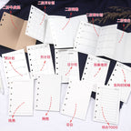 A7 50Sheets Loose Leaf Notebook Refill Spiral Binder Inner Page Weekly Monthly To Do Line Grid Inside Paper Stationery