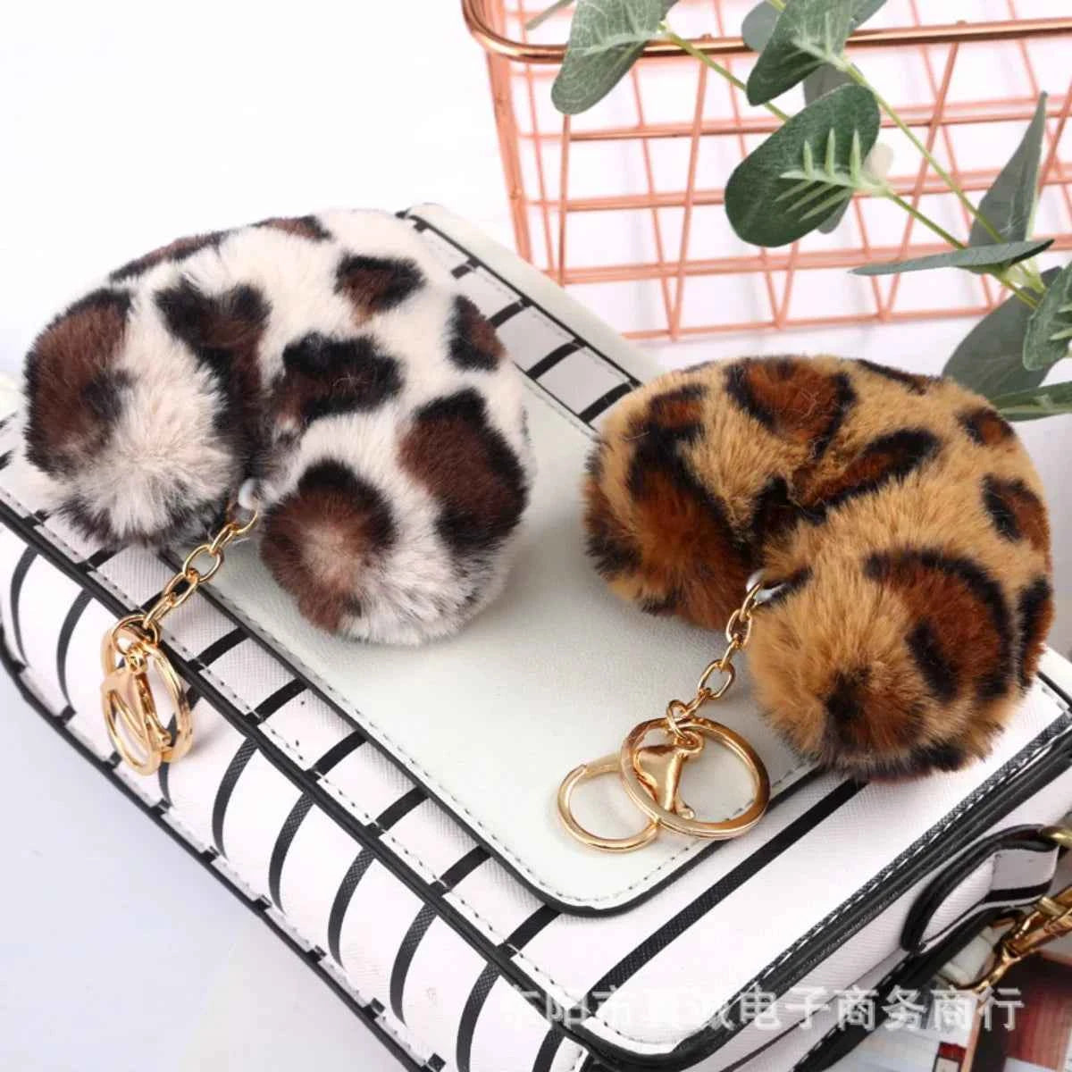 Heart Plush Pom Pom Keychain Fashion Bag Charm