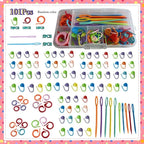 26Pcs Sewing Knitting Kits Large Eye Blunt Yarn Needles & Plastic Weaving Needles & Crochet Locking Counter Stitch Markers Tools