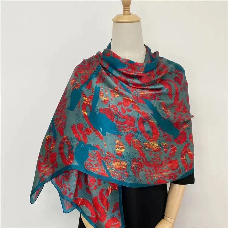 Spring Scarf Women's Luxury Design Polyester Material Smooth Scarf Soft Shawl Beach Scarf