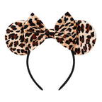 New Christmas Halloween Mouse Ears Headband Cartoon Sequin Bows Headband Birthday Party Princess Cosplay Costume For Women Adult