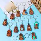 Creative Cute Capybara Keychains For Car Keychain Anime Cartoon Capibala Pendant  Women Doll Keyring Charm Holiday Gifts Jewelry