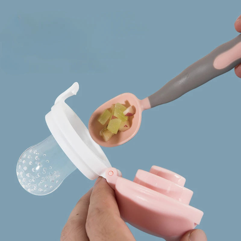 Baby Food Feeding Spoon Juice Extractor Pacifier cup Molars Baby feeding bottle Silicone Gum Fruit Vegetable Bite Eat Auxiliary