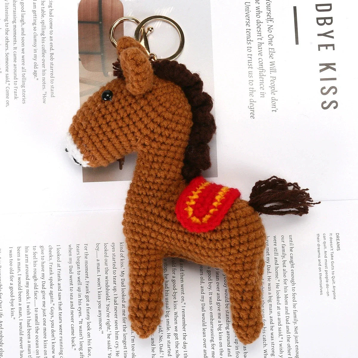 2026 Crochet Horse Pendant Creative Woven Animal Key Chains Knitted Horse Key Rings Gift Bagpack Decor