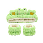 3Pcs Set Makeup Headband Wristband Set Cute Animal Face Wash Cleaning Spa Hairhand for Women