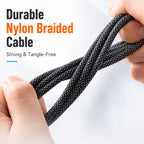 240W USB C Nylon Braided Fast Charging Cable LED Digital Display Type C Data Wire for Samsung Xiaomi Huawei Honor Mobile Phone