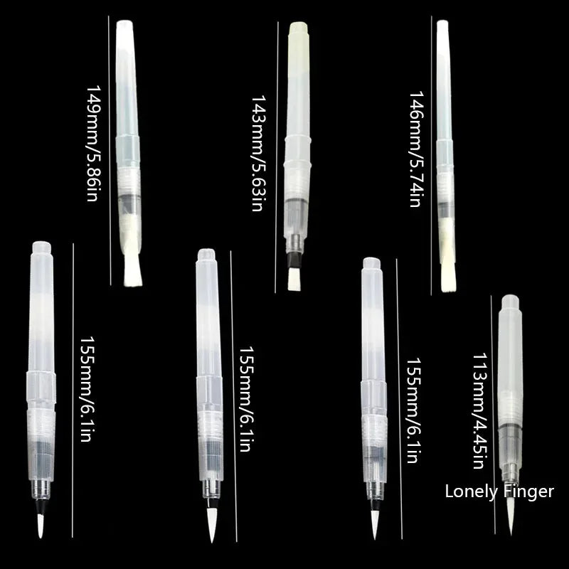 7Pcs Refillable Watercolor Brush Pens - Watercolor Painting Set with Fine Tip, Portable Water Brush Pens for Artists & Beginners