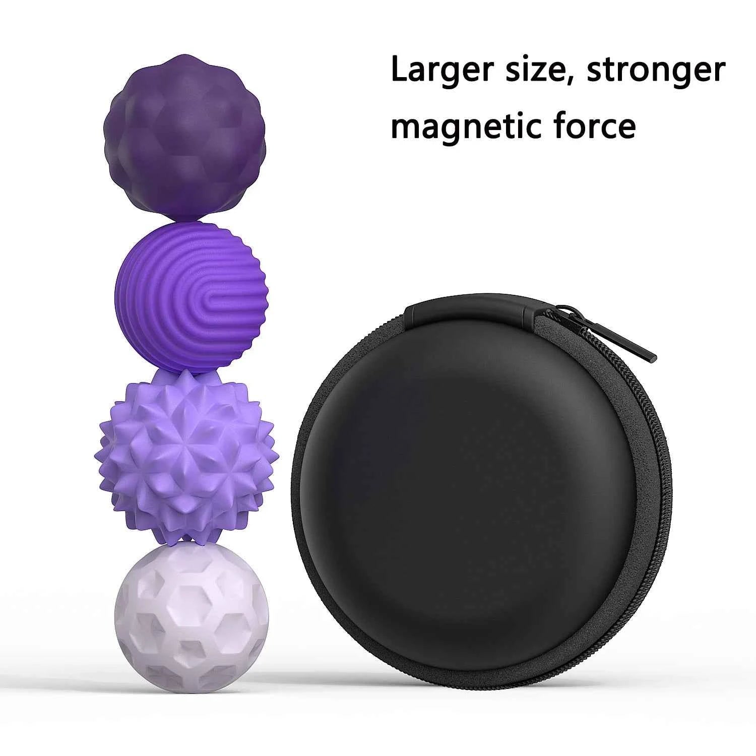 New Stress-Relief Magnetic Ball Toy Durable Rubber Fidget Spinner Toy Multicolor Novelty Relax Gadget for Adults and Youngsters