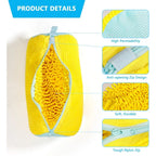 Durable Shoe Washing Machine Bag – Yellow with Blue Zipper, Ideal for Sneakers & Casual Shoes, Laundry Wash Bag for All Shoe Types