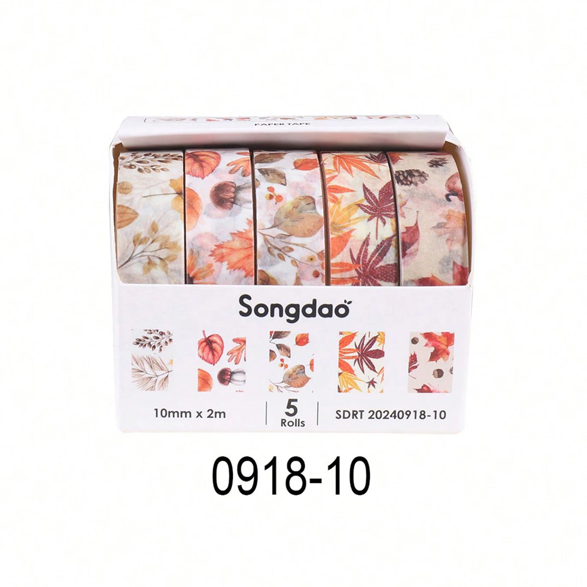 5 Rolls of Boxed Romantic Flower Handbook Tape, Cute DIY Fresh Decorative Washi Tape for Students, a Must-Have Gift for Students