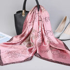 Fashion Kerchief Silk Satin Neck Scarf For Women Print Hijab Scarfs Female 90*90cm Square Shawls and Wraps Scarves For Lady