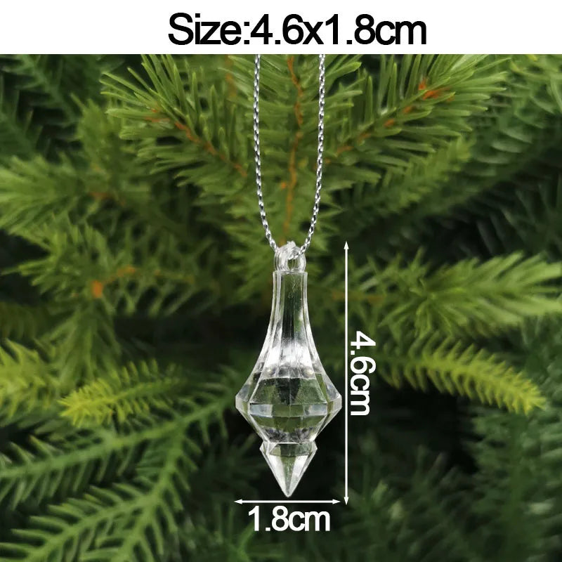 5pcs Christmas Home Decorations Crystal Acrylic Ornaments Snowflake Elk Xmas Tree Hanging Pendants Navidad 2026 New Year Gift