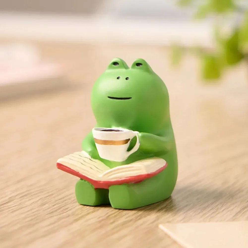 Frog Rocker Chair Cute Japanese Healing Small Decoration Office Desktop Decoration Car Center Control Decoration