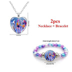 2pcs Kpop Rumi Mira Zoey Necklace Bracelet Set Heart Keychains Kpop Accessories Birthday Party Supplies Party Favors Gifts