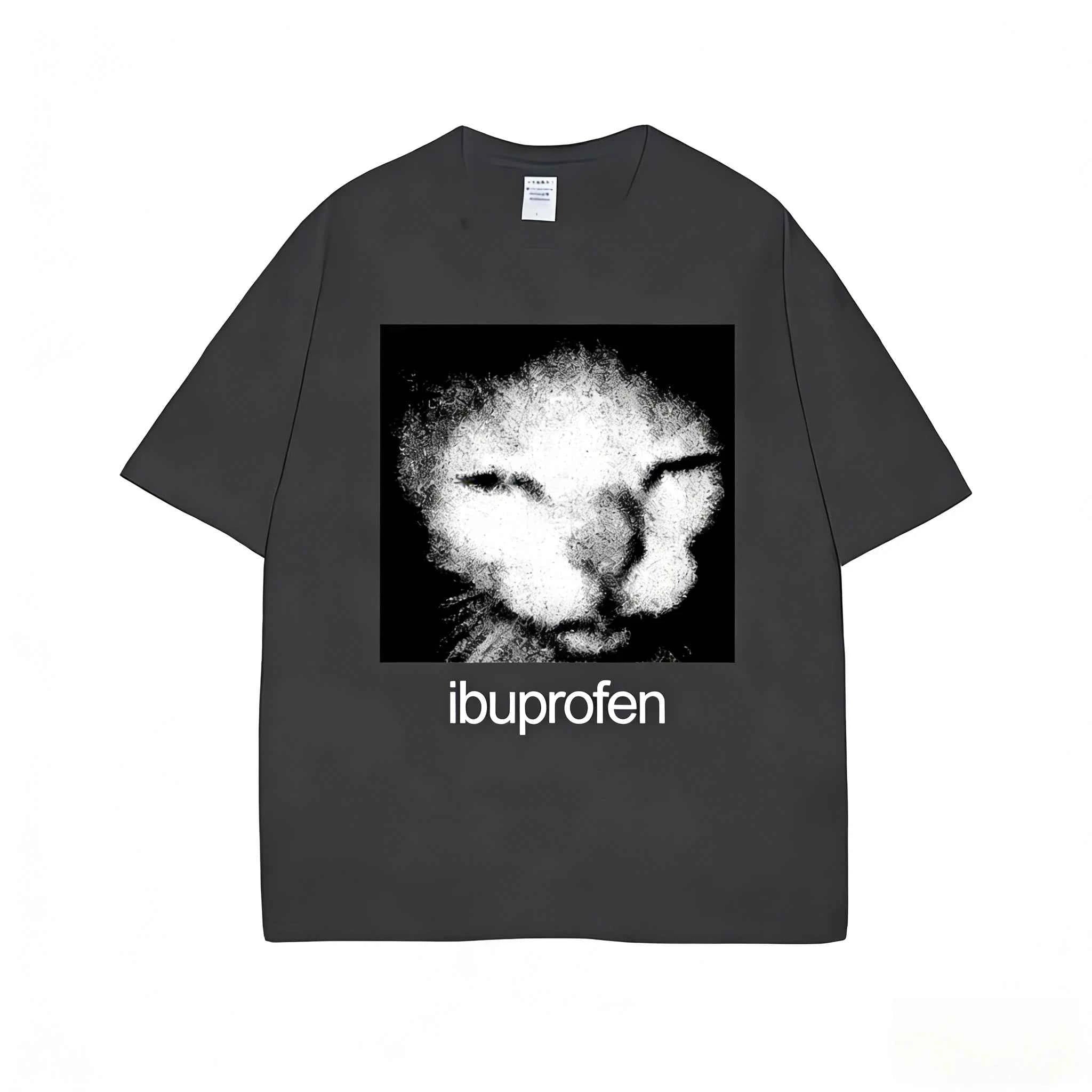 2026 Vintage Funny Ibuprofen Cat Meme Graphic Tees Men Women Humor Fashion T Shirts Oversized Casual Streetwear T-shirt Y2K Tops