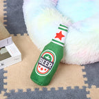 Plush Beer Bottle Dog Toy – Squeaky, Bite-Resistant, Teeth Cleaning