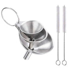 3–5 Pcs Stainless Steel Kitchen Funnel Set – Food Grade Bottle Filling & Spice Transfer Tool