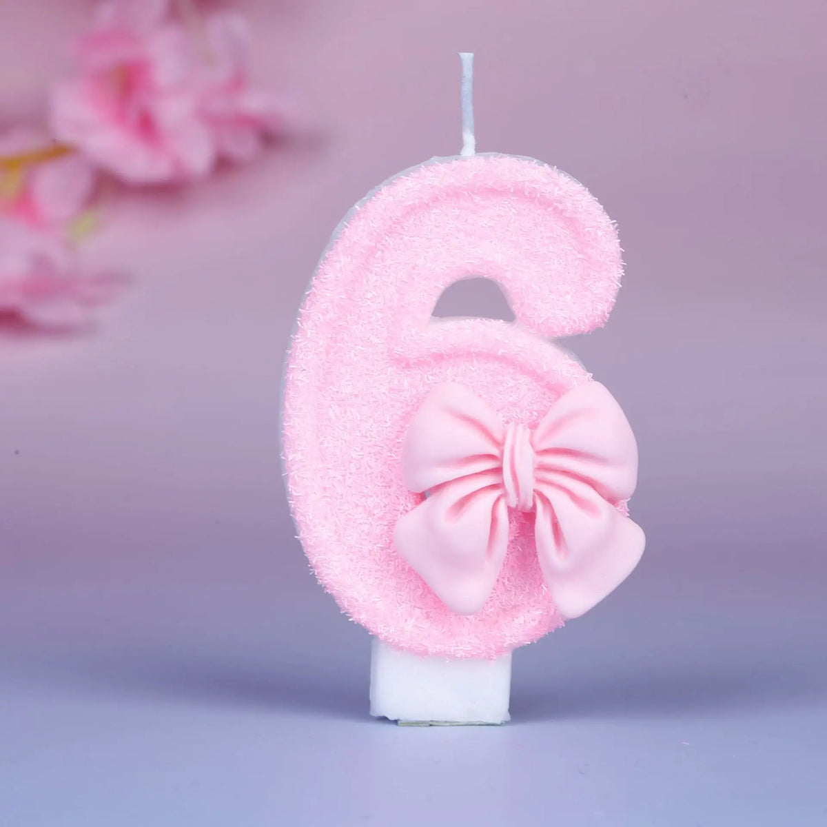 Creative digital candle new girl pink bow cute 0-9 birthday cake
