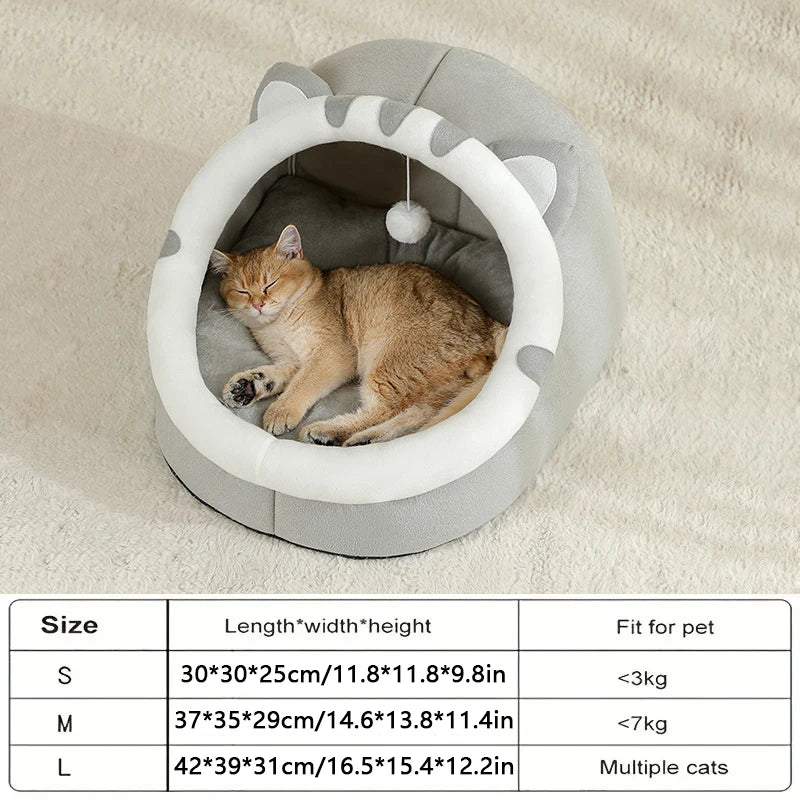 Super Cat Bed Warm Pet House Kitten Cave Cushion Cat House Warm Sleeping Dog Basket Tent Small Dog Mat Supplies Bed For Cats - WTN Essentials 
