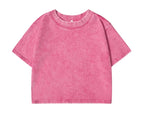 100% Cotton Washed T-Shirts For Women Loose O-Neck Crop Tops Y2k Street Female Clothes Summer Casual Vintage Short Sleeve Tees