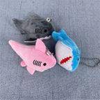 NEW 3Colors , Size 8CM Stuffed Plush Shark Ocean Animal Plush Toy Doll , With Keychain Gift