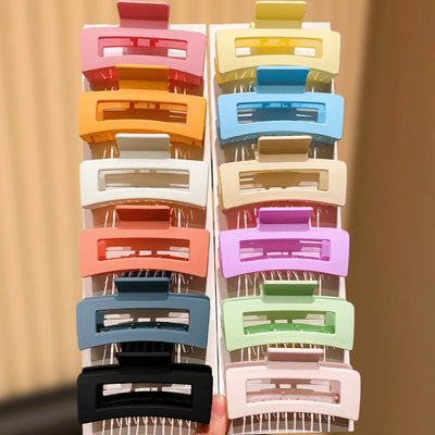 12/6-Pack Solid Color Square Hair Grips Fashionable Everyday Hair Accessories Styling Hairdo Enhancer for Casual Dates Home Use