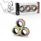 Magnetic Rings Fidget Toy Set Adult Fidget Magnets Spinner Rings Fidget Pack Great Gift for Adults Teens Kids (3PCS)