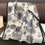 100% Natural Silk Scarf Women Luxury Brand Digital Print Flowers Silk Pashmina Shawl Female Long Bandana Foulard 2020 Oversize
