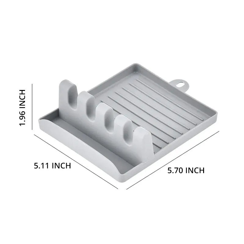 Multi-Function Kitchen Spatula Rack – Spoon Rest & Pot Lid Holder