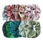 10/5 Pcs Satin Hair Scrunchies Set for Women & Girls – Soft Silk Elastic Hair Bands | Elegant Solid Color Ponytail Holders & Headwear Accessories