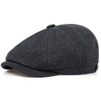 Retro Men’s Newsboy Cap – Classic Herringbone Octagonal Hat, British Style Flat Cap for Autumn & Winter, Vintage Painter Beret