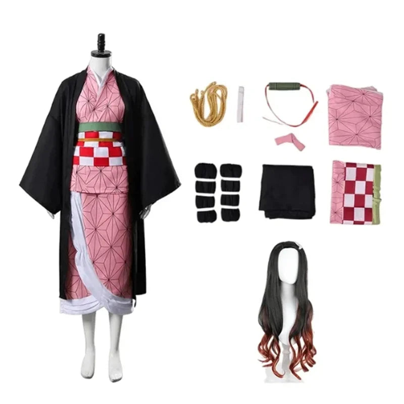 Costume de Cosplay Demon Slayer Kamado Nezuko, uniforme de fête de carnaval Anime japonais pour adultes, Costume d'halloween