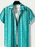 Men's Fashion Street Short-Sleeve Shirt High-Definition Pattern 3D Printed Shirt Hawaiian Outdoor Party Social Men's Clothing