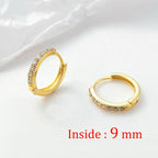 2PCS Stainless Steel Minimal Crystal Zirconia Hoop Earrings Gold Silver Color Small Huggie Cartilage Earring Piercing Jewelry