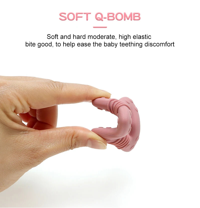 2024 new star silicone teether Food Grade heart baby Teething toy