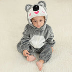 Winter Baby Rompers Baby Pijamas Panda Tiger Leopard Monkey Fox Animal Cartoon Hooded Jumpsuits Cosplay Costume Boys Girl Pajama