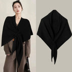 Autumn&Winter NEW Women's Neck Wrap Wool Blended Triangular Shawl Female Thickened Knitted Warm Shoulder