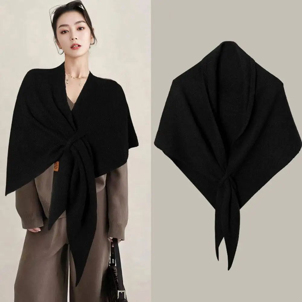 Autumn&Winter NEW Women's Neck Wrap Wool Blended Triangular Shawl Female Thickened Knitted Warm Shoulder