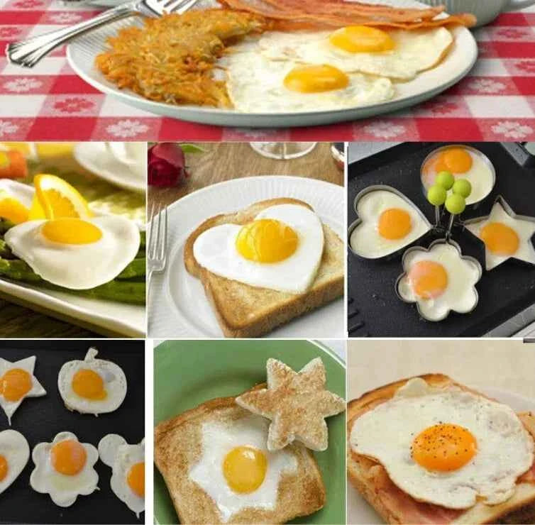 Stainless Steel Heart Fried Egg Mold for Pancakes and Omelettes