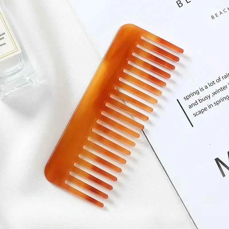 Korean Fashion Design Hair Comb Wide Teeth Acetate Hairdressing Comb Anti-static Massage Hairbrush Colorful Hair Styling Tools