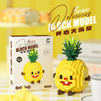 Fun Micro Particle Building Blocks Happy Eat and Play Series Vibrant Avocado Pineapple Children's Educational Assembling Toys